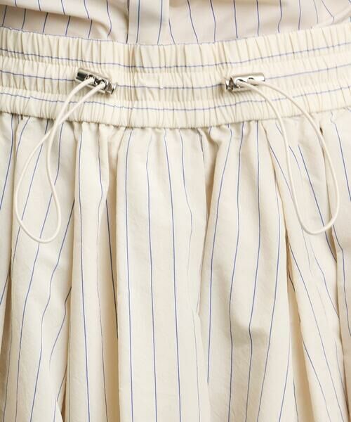 Maison de CINQ / メゾン ドゥ サンク ロング・マキシ丈スカート | [小さいサイズ]スピンドルギャザースカート ストライプ柄(ドライタッチ/セットアップ対応) | 詳細9