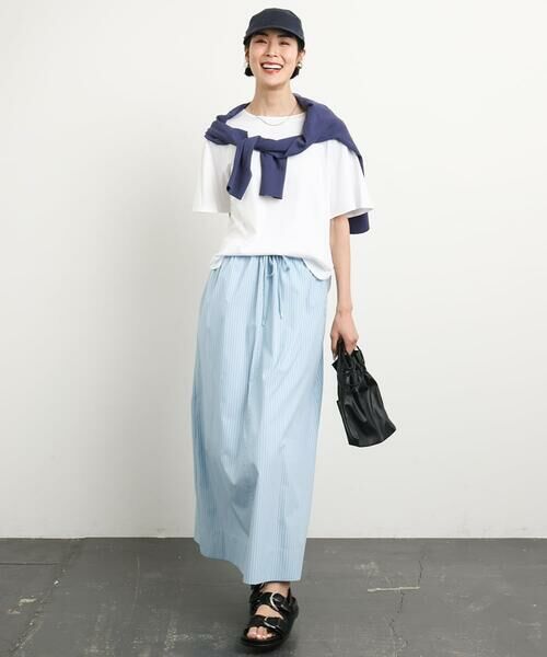 Maison de CINQ / メゾン ドゥ サンク ロング・マキシ丈スカート | [小さいサイズ]ストライプストレートスカート(セットアップ対応) | 詳細13