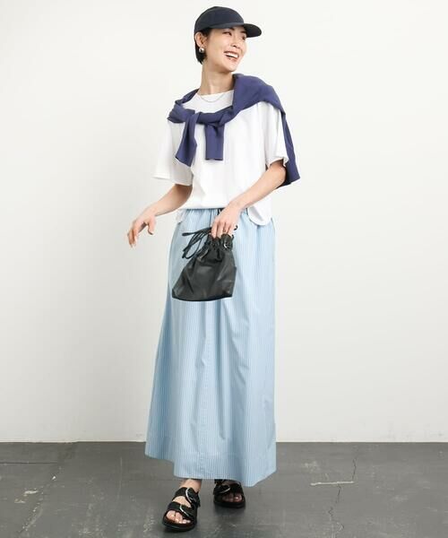 Maison de CINQ / メゾン ドゥ サンク ロング・マキシ丈スカート | [小さいサイズ]ストライプストレートスカート(セットアップ対応) | 詳細14