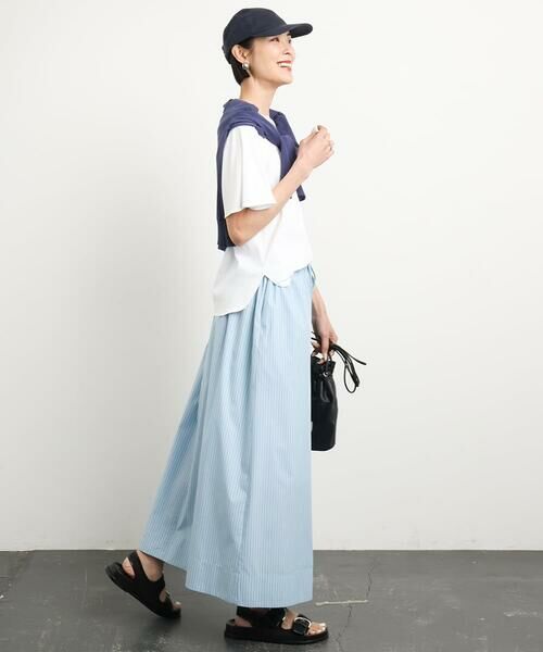 Maison de CINQ / メゾン ドゥ サンク ロング・マキシ丈スカート | [小さいサイズ]ストライプストレートスカート(セットアップ対応) | 詳細15