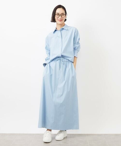 Maison de CINQ / メゾン ドゥ サンク ロング・マキシ丈スカート | [小さいサイズ]ストライプストレートスカート(セットアップ対応) | 詳細16