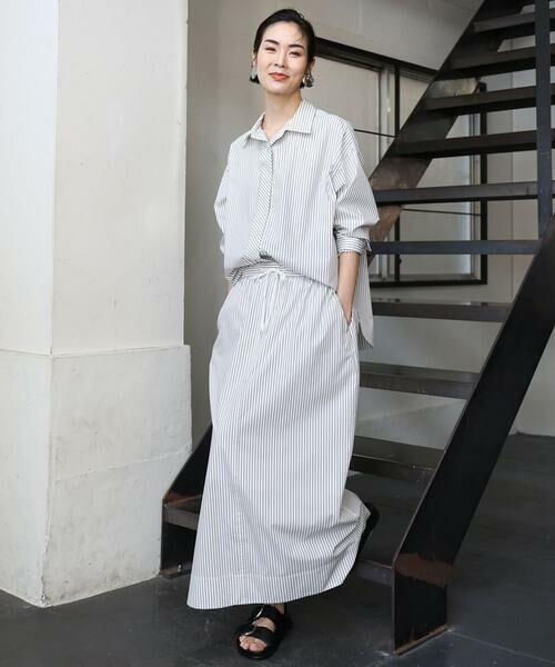 Maison de CINQ / メゾン ドゥ サンク ロング・マキシ丈スカート | [小さいサイズ]ストライプストレートスカート(セットアップ対応) | 詳細19