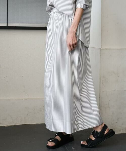 Maison de CINQ / メゾン ドゥ サンク ロング・マキシ丈スカート | [小さいサイズ]ストライプストレートスカート(セットアップ対応) | 詳細2