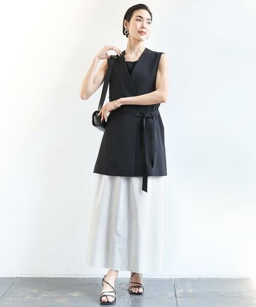 Maison de CINQ / メゾン ドゥ サンク ロング・マキシ丈スカート | [小さいサイズ]ストライプストレートスカート(セットアップ対応) | 詳細22