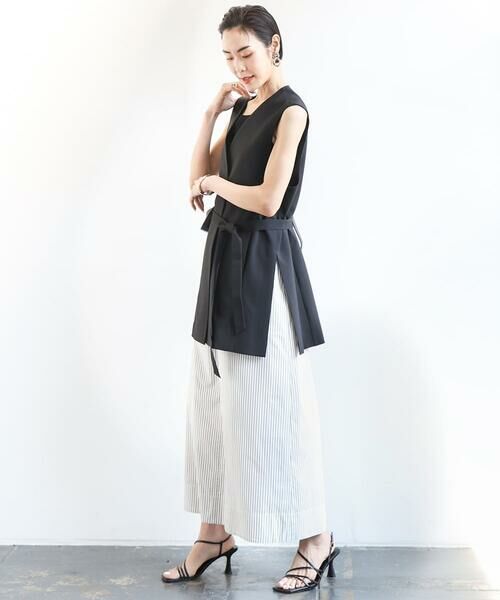 Maison de CINQ / メゾン ドゥ サンク ロング・マキシ丈スカート | [小さいサイズ]ストライプストレートスカート(セットアップ対応) | 詳細23