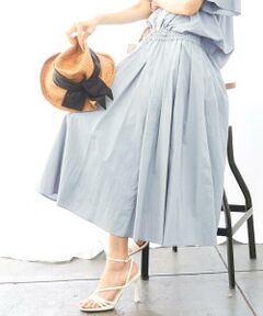 Maison de CINQ / メゾン ドゥ サンク ロング・マキシ丈スカート | [小さいサイズ]スピンドルギャザースカート 無地(ドライタッチ/セットアップ対応)