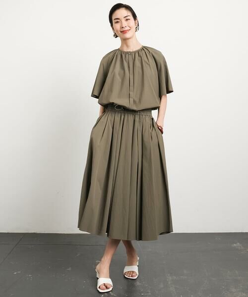 Maison de CINQ / メゾン ドゥ サンク ロング・マキシ丈スカート | [小さいサイズ]スピンドルギャザースカート 無地(ドライタッチ/セットアップ対応) | 詳細14