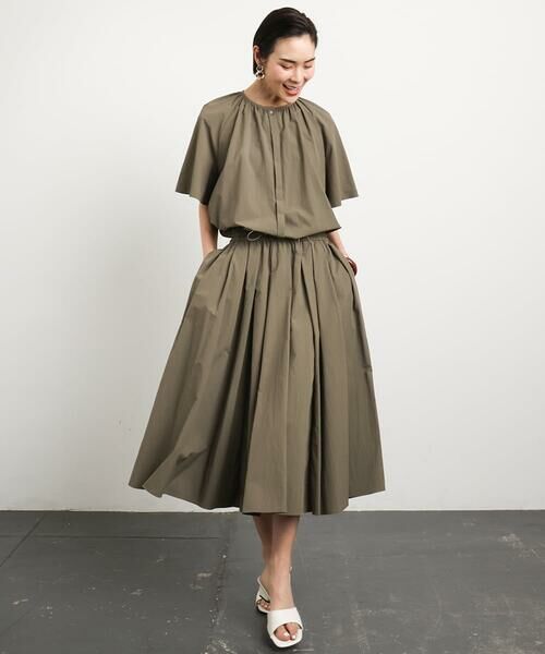 Maison de CINQ / メゾン ドゥ サンク ロング・マキシ丈スカート | [小さいサイズ]スピンドルギャザースカート 無地(ドライタッチ/セットアップ対応) | 詳細15