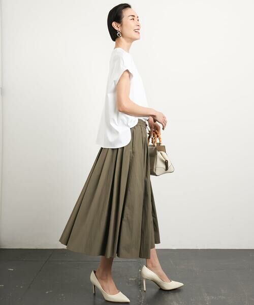 Maison de CINQ / メゾン ドゥ サンク ロング・マキシ丈スカート | [小さいサイズ]スピンドルギャザースカート 無地(ドライタッチ/セットアップ対応) | 詳細18