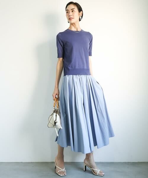 Maison de CINQ / メゾン ドゥ サンク ロング・マキシ丈スカート | [小さいサイズ]スピンドルギャザースカート 無地(ドライタッチ/セットアップ対応) | 詳細23