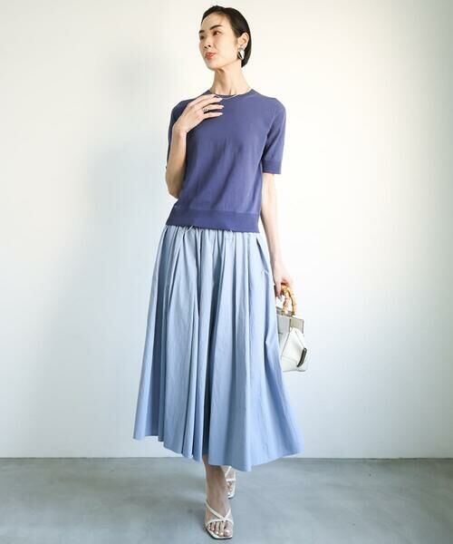 Maison de CINQ / メゾン ドゥ サンク ロング・マキシ丈スカート | [小さいサイズ]スピンドルギャザースカート 無地(ドライタッチ/セットアップ対応) | 詳細24