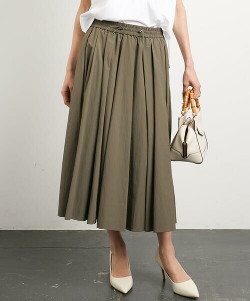Maison de CINQ / メゾン ドゥ サンク ロング・マキシ丈スカート | [小さいサイズ]スピンドルギャザースカート 無地(ドライタッチ/セットアップ対応) | 詳細5