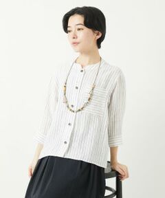 Maison de CINQ / メゾン ドゥ サンク シャツ・ブラウス | リネンストライプシャツブラウス