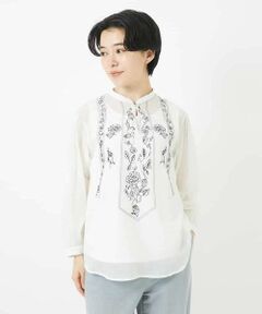 Maison de CINQ / メゾン ドゥ サンク シャツ・ブラウス | コットンガーゼ刺繍ブラウス