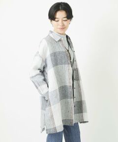 Maison de CINQ / メゾン ドゥ サンク シャツ・ブラウス | リネンチェックロングシャツブラウス