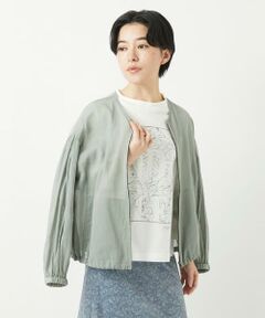 Maison de CINQ / メゾン ドゥ サンク ノーカラージャケット | コットンオーガンジーシアーブルゾン