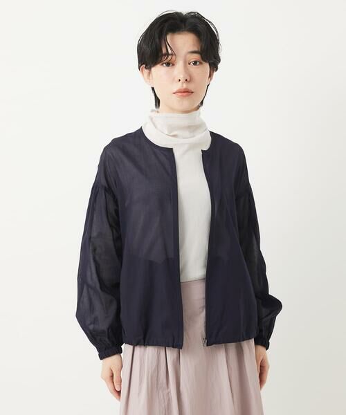 Maison de CINQ / メゾン ドゥ サンク ノーカラージャケット | コットンオーガンジーシアーブルゾン | 詳細12