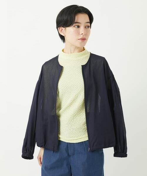 Maison de CINQ / メゾン ドゥ サンク ノーカラージャケット | コットンオーガンジーシアーブルゾン | 詳細14