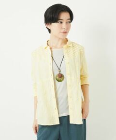 Maison de CINQ / メゾン ドゥ サンク シャツ・ブラウス | コットンリネンドット柄ピンタックブラウス