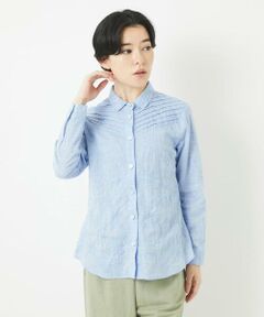 Maison de CINQ / メゾン ドゥ サンク シャツ・ブラウス | コットンリネンドット柄ピンタックブラウス