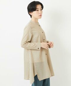 Maison de CINQ / メゾン ドゥ サンク チュニック | オーガニックコットンストライプチュニック丈ブラウス