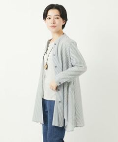 Maison de CINQ / メゾン ドゥ サンク チュニック | オーガニックコットンストライプチュニック丈ブラウス