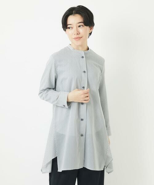 Maison de CINQ / メゾン ドゥ サンク チュニック | オーガニックコットンストライプチュニック丈ブラウス | 詳細1