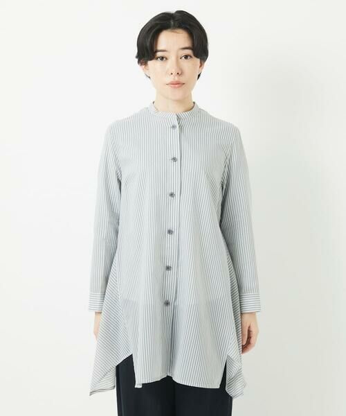 Maison de CINQ / メゾン ドゥ サンク チュニック | オーガニックコットンストライプチュニック丈ブラウス | 詳細10