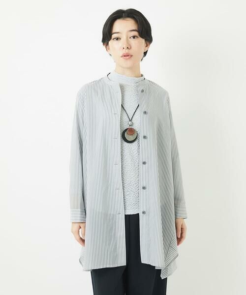 Maison de CINQ / メゾン ドゥ サンク チュニック | オーガニックコットンストライプチュニック丈ブラウス | 詳細2