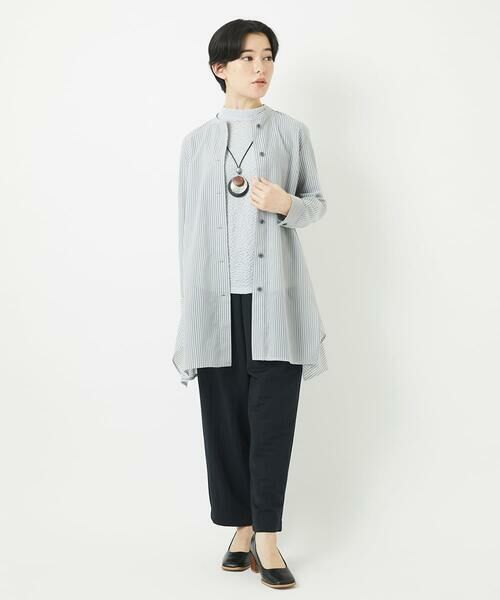 Maison de CINQ / メゾン ドゥ サンク チュニック | オーガニックコットンストライプチュニック丈ブラウス | 詳細20
