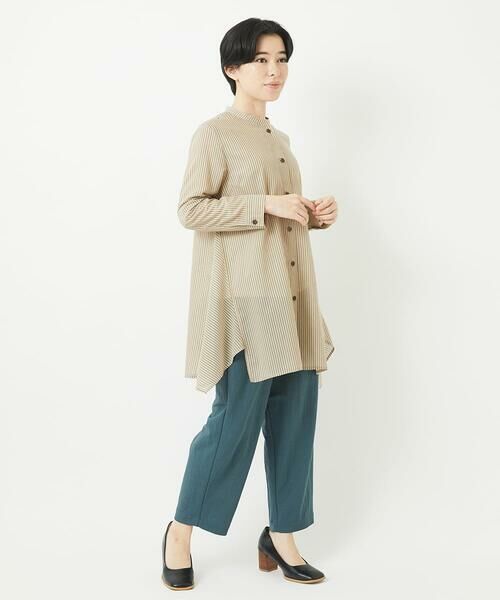 Maison de CINQ / メゾン ドゥ サンク チュニック | オーガニックコットンストライプチュニック丈ブラウス | 詳細23