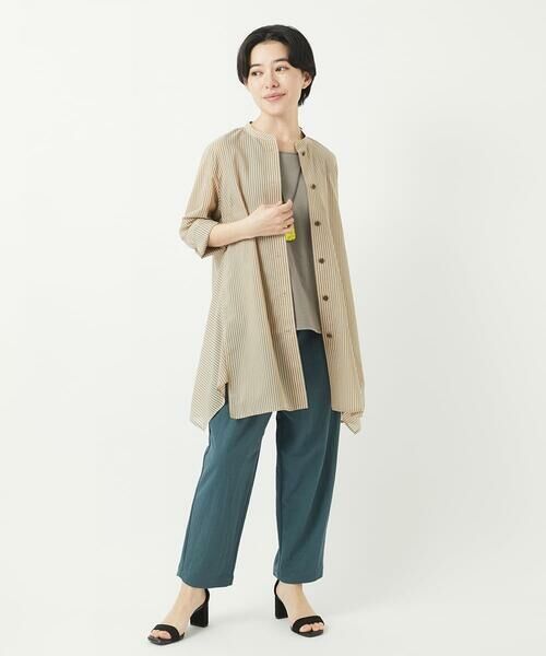 Maison de CINQ / メゾン ドゥ サンク チュニック | オーガニックコットンストライプチュニック丈ブラウス | 詳細28