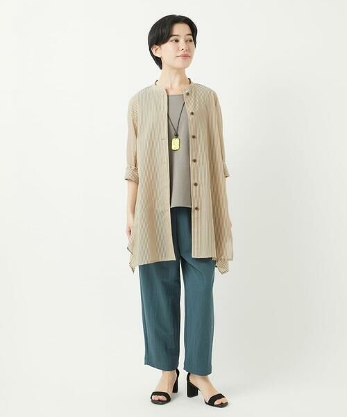 Maison de CINQ / メゾン ドゥ サンク チュニック | オーガニックコットンストライプチュニック丈ブラウス | 詳細29