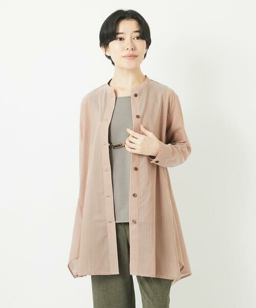 Maison de CINQ / メゾン ドゥ サンク チュニック | オーガニックコットンストライプチュニック丈ブラウス | 詳細6