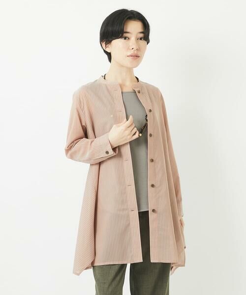 Maison de CINQ / メゾン ドゥ サンク チュニック | オーガニックコットンストライプチュニック丈ブラウス | 詳細7