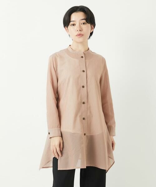 Maison de CINQ / メゾン ドゥ サンク チュニック | オーガニックコットンストライプチュニック丈ブラウス | 詳細8