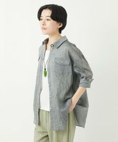 【小さいサイズ】シアーチェックドットプリントブラウス 小さいサイズ】シアーチェックドットプリントブラウス(ブラウス