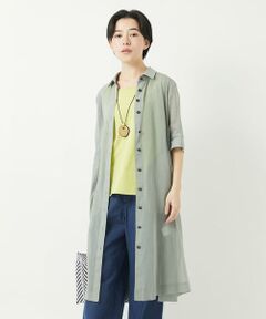 Maison de CINQ / メゾン ドゥ サンク ロング・マキシ丈ワンピース | コットンオーガンジーシャツワンピース