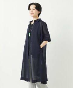 Maison de CINQ / メゾン ドゥ サンク ロング・マキシ丈ワンピース | コットンオーガンジーシャツワンピース