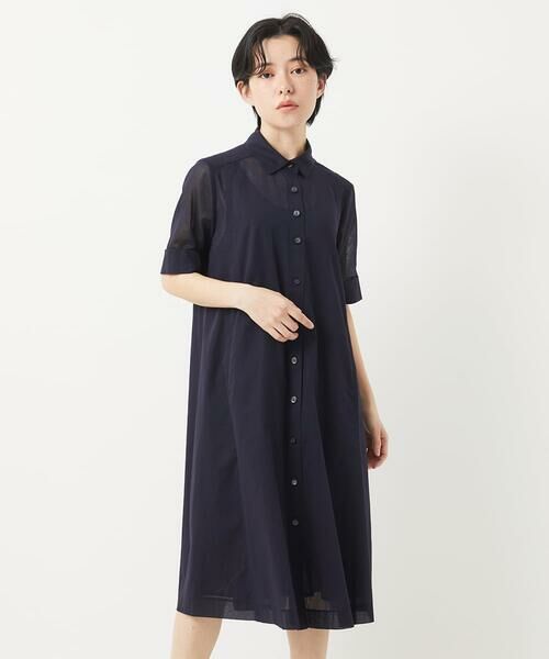 【美品】Frank&Eileen RORY シャツワンピース マキシ丈 黒 綿 セール】 コットンオーガンジーシャツワンピース (ロング