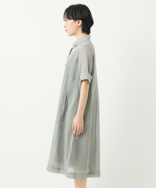 Maison de CINQ / メゾン ドゥ サンク ロング・マキシ丈ワンピース | コットンオーガンジーシャツワンピース | 詳細14