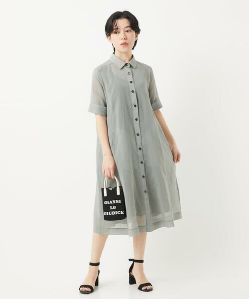 Maison de CINQ / メゾン ドゥ サンク ロング・マキシ丈ワンピース | コットンオーガンジーシャツワンピース | 詳細28