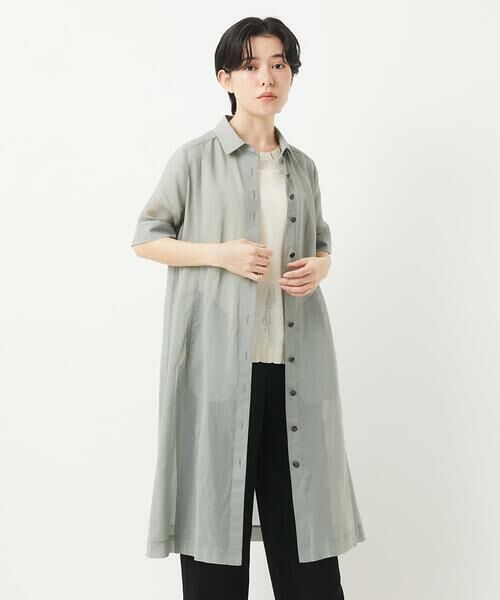 Maison de CINQ / メゾン ドゥ サンク ロング・マキシ丈ワンピース | コットンオーガンジーシャツワンピース | 詳細3