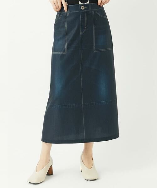 Maison de CINQ / メゾン ドゥ サンク ロング・マキシ丈スカート | [リバーシブル]デニムペイズリープリントスカート | 詳細1