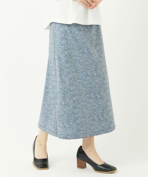 Maison de CINQ / メゾン ドゥ サンク ロング・マキシ丈スカート | [リバーシブル]デニムペイズリープリントスカート | 詳細3