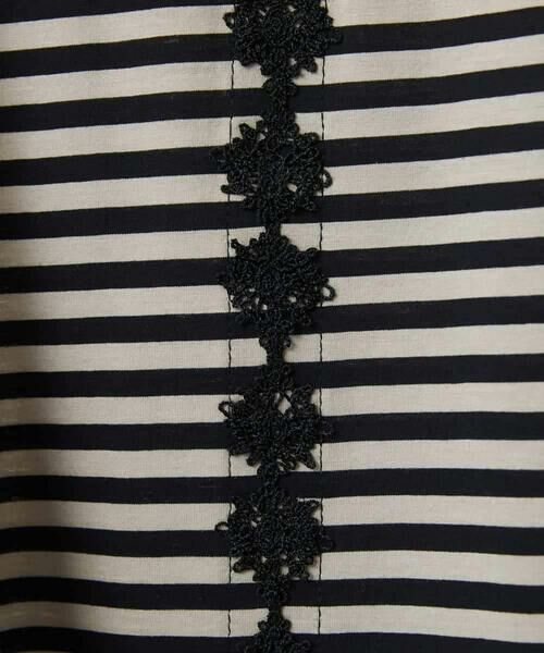 Maison de CINQ / メゾン ドゥ サンク カットソー | [日本製]レースデザインボーダーカットソー | 詳細12