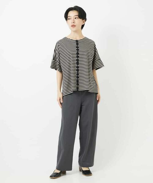 Maison de CINQ / メゾン ドゥ サンク カットソー | [日本製]レースデザインボーダーカットソー | 詳細14