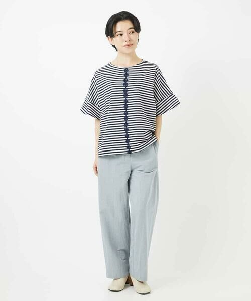 Maison de CINQ / メゾン ドゥ サンク カットソー | [日本製]レースデザインボーダーカットソー | 詳細23