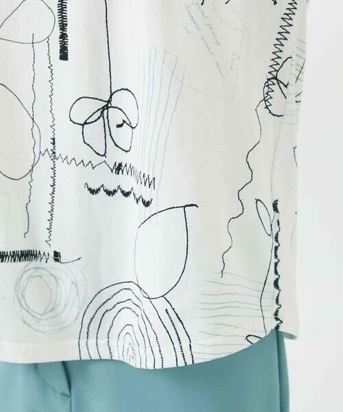 Maison de CINQ / メゾン ドゥ サンク カットソー | [日本製]線描きフラワープリントカットソー | 詳細11