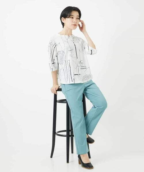 Maison de CINQ / メゾン ドゥ サンク カットソー | [日本製]線描きフラワープリントカットソー | 詳細15